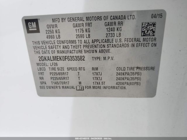 2GKALMEK0F6353582 GMC Terrain Sle-1