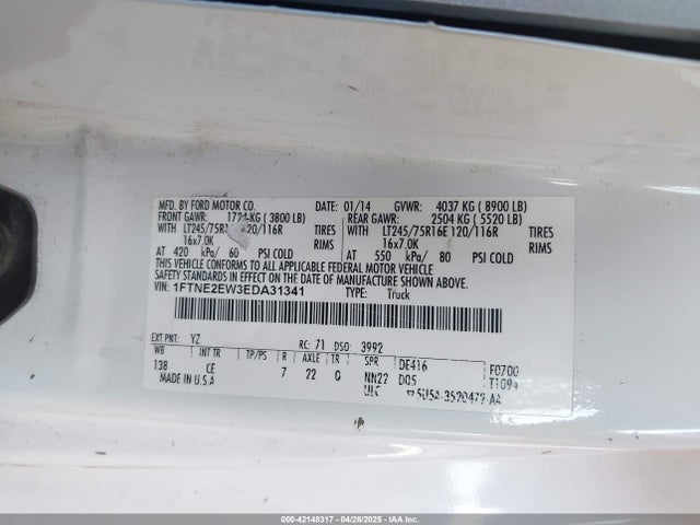 1FTNE2EW3EDA31341 Ford E-250 Commercial