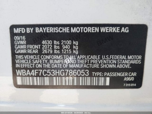 2017 BMW 430I GRAN COUPE WBA4F7C53HG786053 Photo 8
