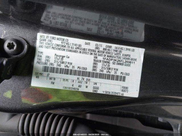 1FADP3K26FL269811 Ford FOCUS SE