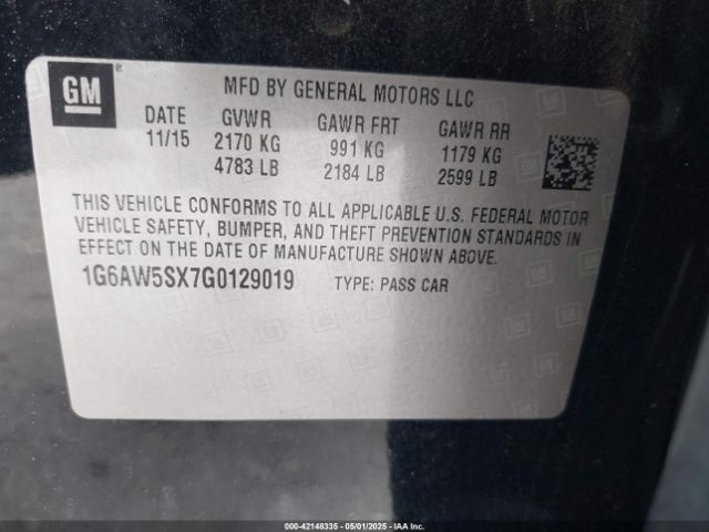 2016 CADILLAC CTS 1G6AW5SX7G0129019 Photo 8