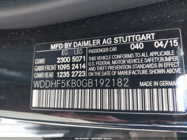 WDDHF5KB0GB192182 Mercedes-Benz E 350