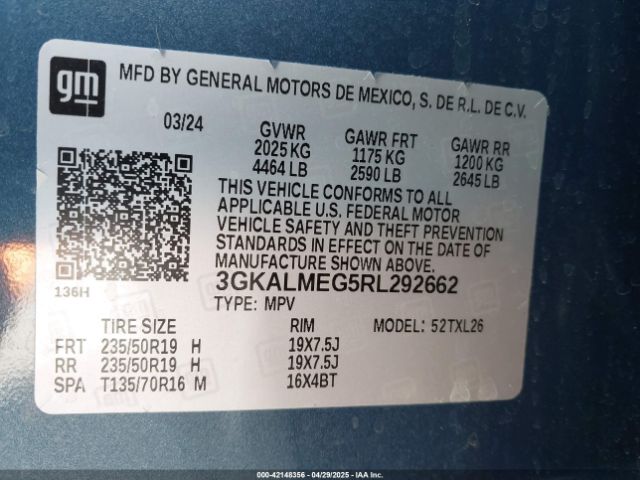 3GKALMEG5RL292662 GMC Terrain Fwd Sle