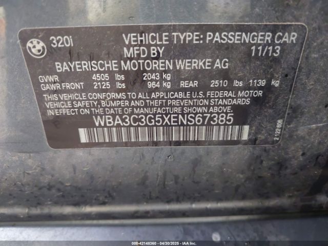 2014 BMW 320I WBA3C3G5XENS67385 Photo 8