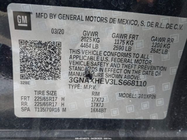 3GNAXHEV3LS668110 Chevrolet Equinox Fwd Ls