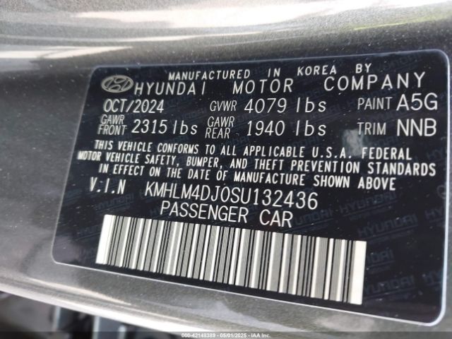 KMHLM4DJ0SU132436 Hyundai Elantra Hybrid Sel Sport