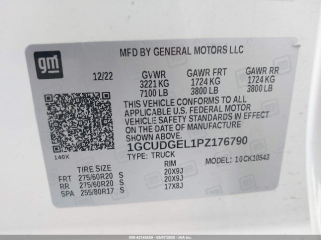 1GCUDGEL1PZ176790 Chevrolet Silverado 1500 4wd  Short Bed Ltz