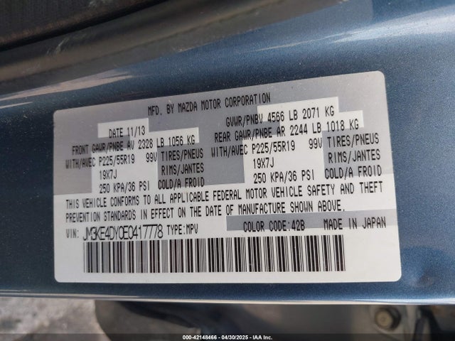 Mazda py 2014 JM3KE4DY0E0417778 Image 9