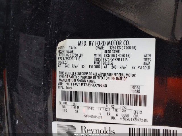 1FTFW1ET3EKD79640 Ford 2014