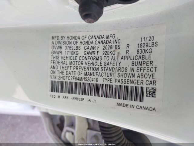 2HGFC2F64MH520410 Honda Civic Lx
