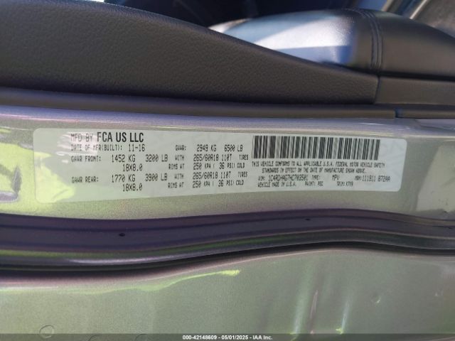 1C4RDHAG7HC703501 Dodge Durango Sxt Rwd