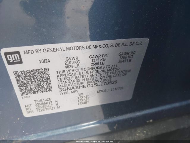 2025 CHEVROLET EQUINOX 3GNAXHEG1SL178520 Photo 8