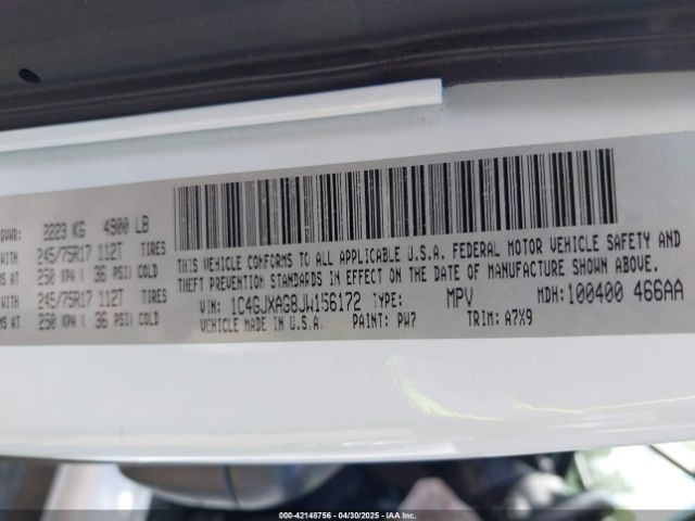 1C4GJXAG8JW156172 Jeep Wrangler Sport S 4x4