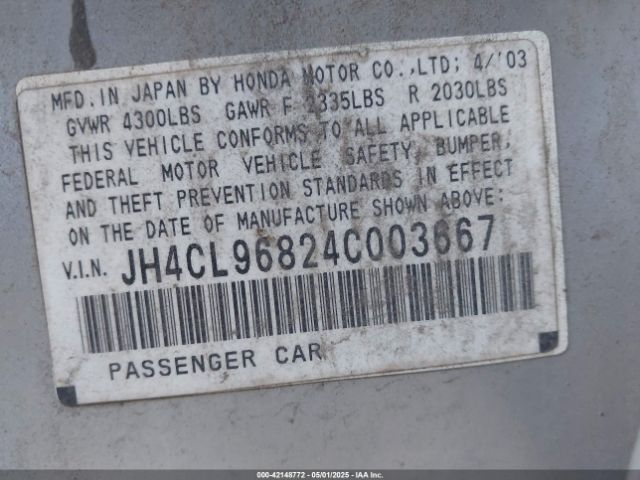 2004 ACURA TSX JH4CL96824C003667 Photo 8