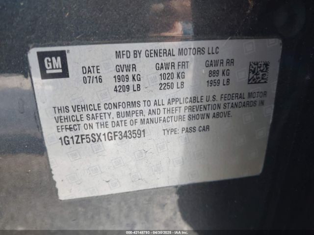 2016 CHEVROLET MALIBU 1G1ZF5SX1GF343591 Photo 8