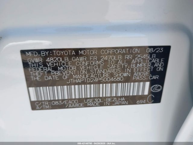 JTHAP1D24P5004680 Lexus Is 500 F Sport Performance Premium