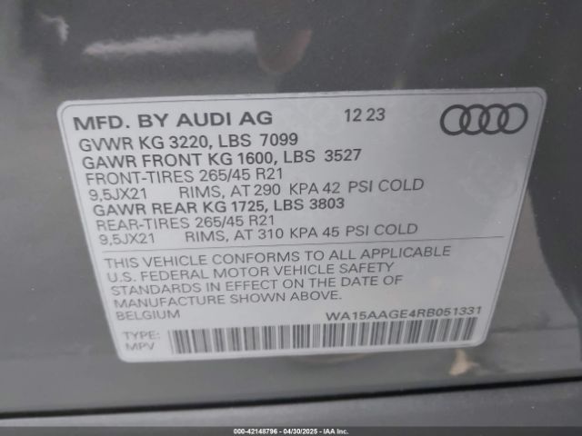2024 AUDI Q8 E-TRON WA15AAGE4RB051331 Photo 8