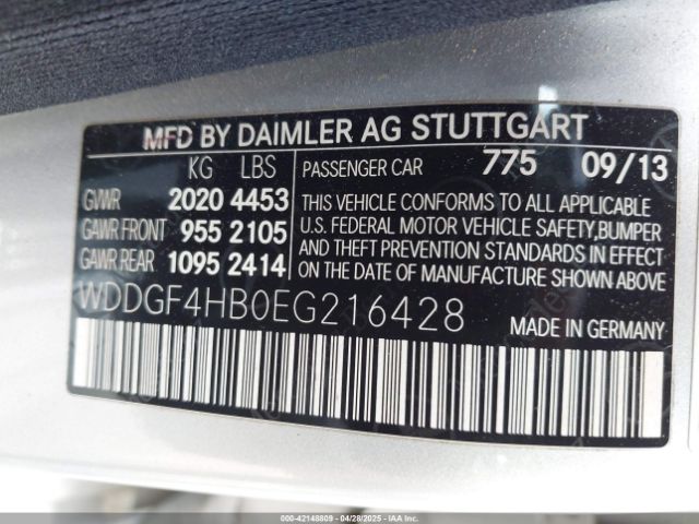 WDDGF4HB0EG216428 Mercedes-Benz C 250 Luxury/sport