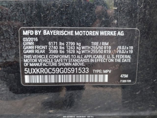 5UXKR0C59G0S91533 BMW X5 Xdrive35i