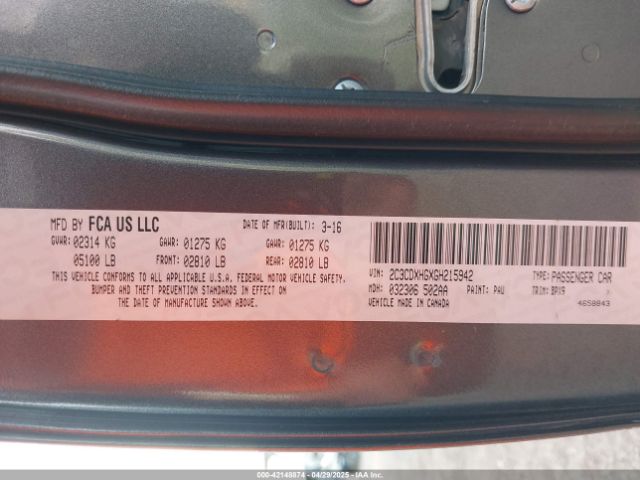 2C3CDXHGXGH215942 Dodge Charger Sxt