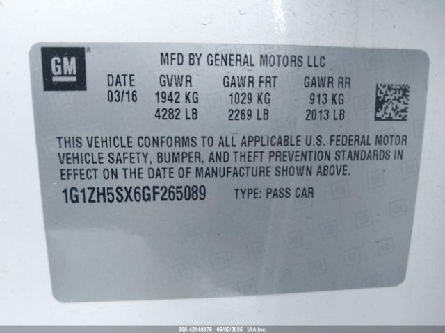 1G1ZH5SX6GF265089 Chevrolet Malibu Premier