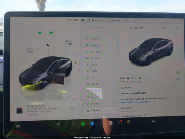2022 TESLA MODEL Y 7SAYGDEF2NF543493 Photo 6