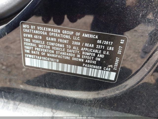 2017 VOLKSWAGEN PASSAT 1VWGT7A31HC078219 Photo 8