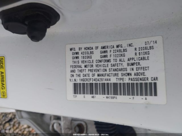 1HGCR2F34EA291444 Honda ACCORD LX