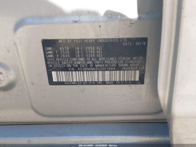 4S3BNAN60G3051889 Subaru Legacy 2.5i Limited