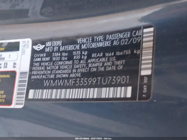 2009 MINI COOPER WMWMF33599TU73901 Photo 8