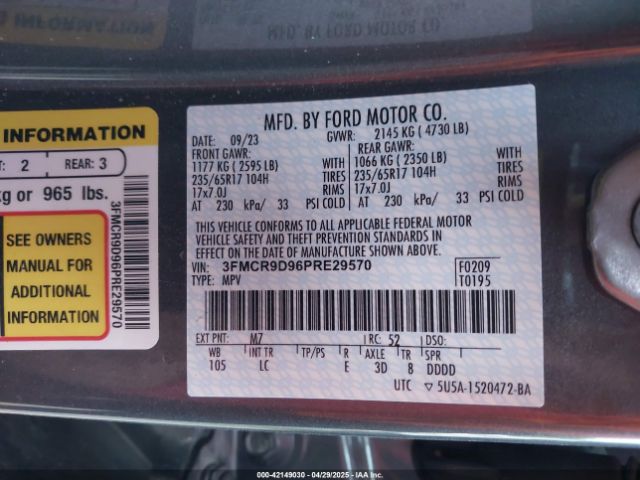 2023 FORD BRONCO SPORT 3FMCR9D96PRE29570 Photo 8