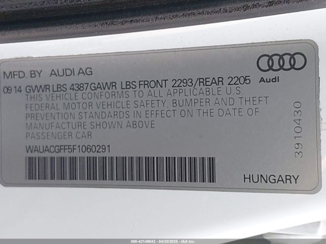 WAUACGFF5F1060291 Audi A3 1.8t Premium