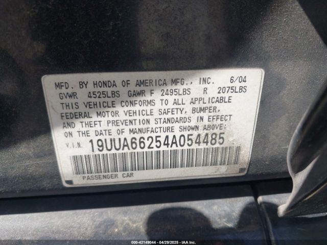 2004 ACURA TL 19UUA66254A054485 Photo 8