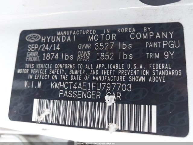 KMHCT4AE1FU797703 Hyundai ACCENT GLS