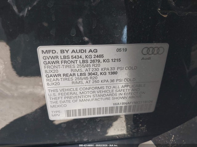 2019 AUDI Q5 WA1BNAFYXK2118104 Photo 8