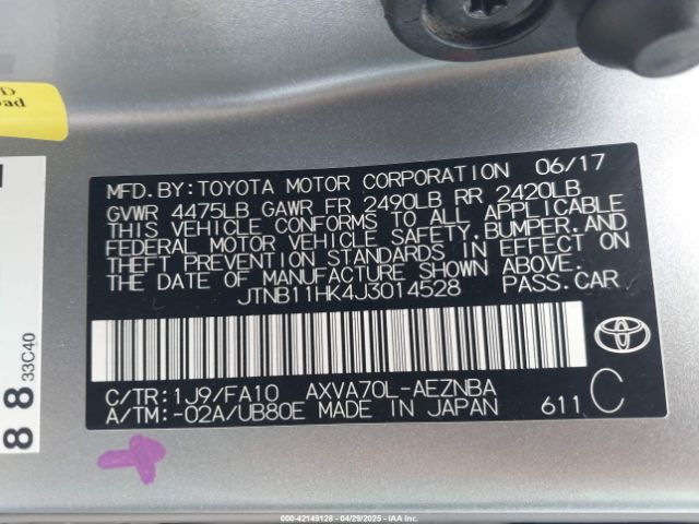 2018 TOYOTA CAMRY JTNB11HK4J3014528 Photo 8