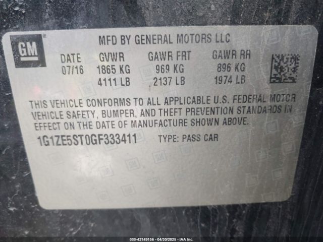 2016 CHEVROLET MALIBU 1G1ZE5ST0GF333411 Photo 8
