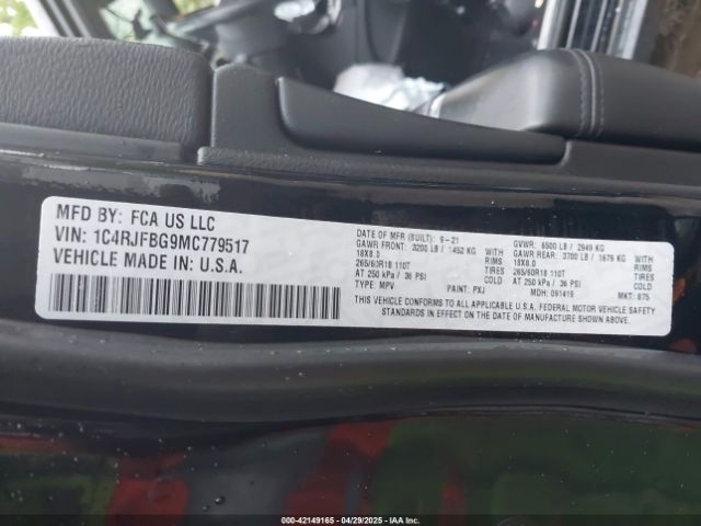 1C4RJFBG9MC779517 Jeep Grand Cherokee Limited 4x4