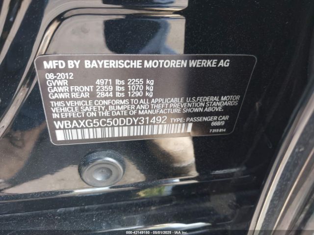 2013 BMW 528I WBAXG5C50DDY31492 Photo 8