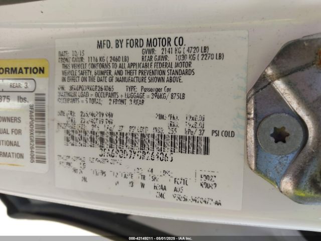 3FA6P0D9XGR264065 Ford Fusion Titanium
