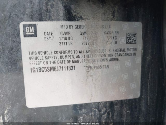 1G1BC5SM6J7111831 Chevrolet Cruze Ls Auto