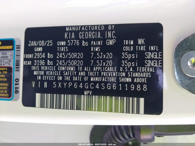 5XYP64GC4SG611988 KIA gdi lambda ii