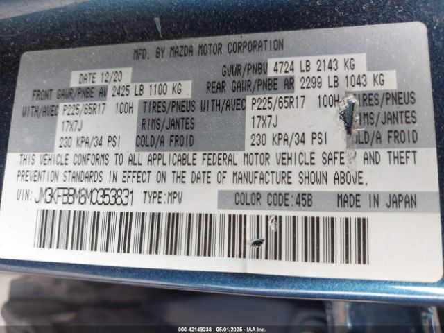 2021 MAZDA CX-5 JM3KFBBM8M0353831 Photo 8