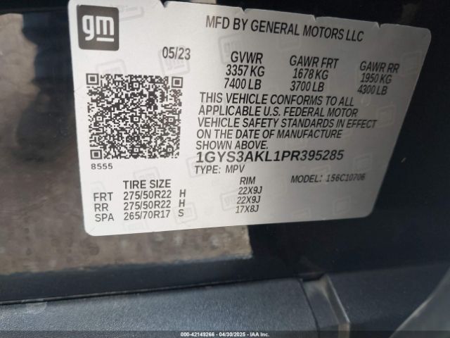 1GYS3AKL1PR395285 Cadillac l87