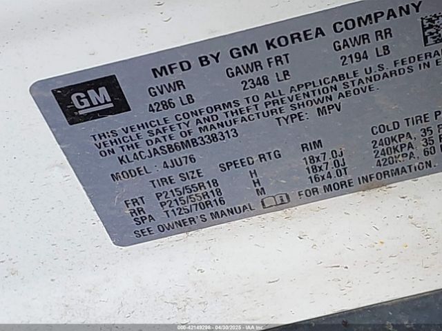 KL4CJASB6MB338313 Buick Encore Fwd Preferred