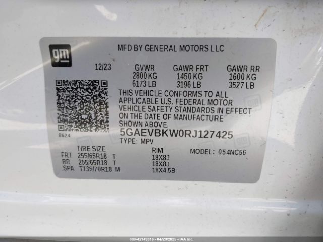 5GAEVBKW0RJ127425 Buick Enclave Premium Awd