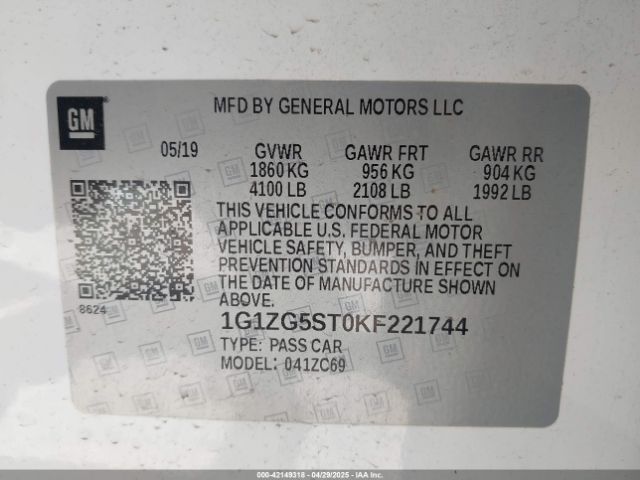 1G1ZG5ST0KF221744 Chevrolet MALIBU RS