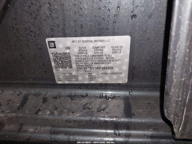 1GC1KTEY5KF183359 Chevrolet Silverado 2500hd Ltz