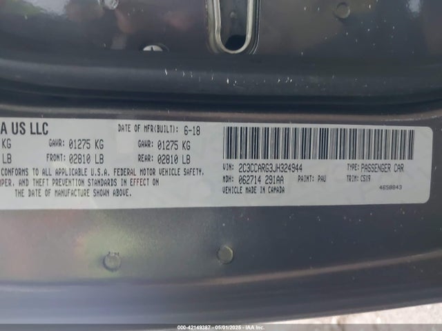42149387 :رقم المزاد ، 2C3CCARG3JH324944 vin ، 2018 Chrysler 300 Touring Awd مزاد بيع