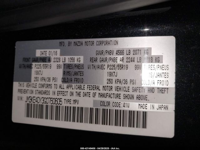 JM3KE4DY3G0760605 Mazda Cx-5 Grand Touring